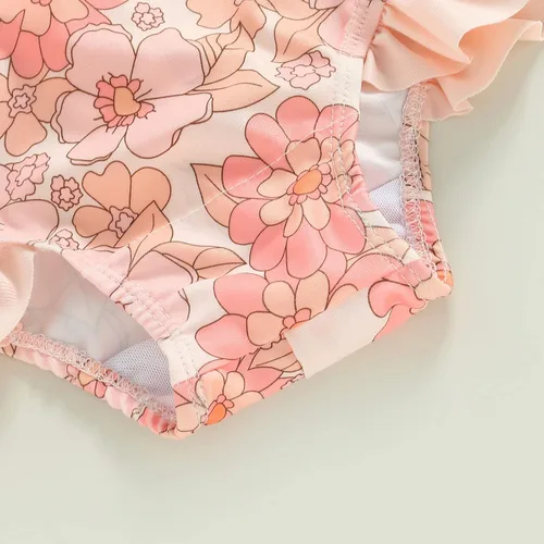 Vista 5 de MERSARIPHY Traje de baño de una pieza para niña pequeña, traje de baño de manga larga, traje de baño para niñas