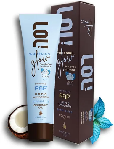Vista 9 de LOL! Deep Fresh Mint Swirl Pasta de dientes, sin flúor, tratamiento para el mal aliento para adultos Nano hidroxiapatita, probióticos, clorofilina