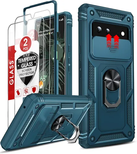 Vista 11 de LeYi Funda para Google Pixel 6: Funda para teléfono para Pixel 6 con cubierta deslizante para cámara + [2 paquetes] Protector de pantalla de vidrio