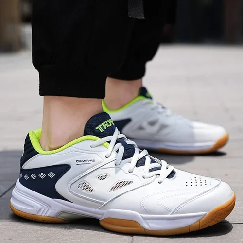 Vista 6 de Maylrvjv Zapatos de bádminton para hombre, ligeros, resistentes al desgaste, para entrenamiento de cancha, raqueta, squash, tenis atléticos