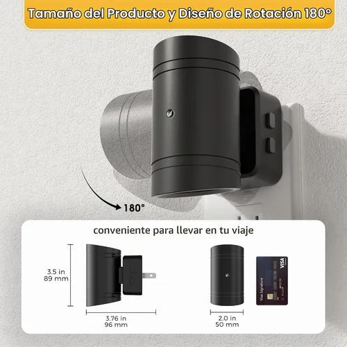 Vista 3 de L LOHAS LED - Luz nocturna LED, luces nocturnas regulables enchufables en la pared, paquete de 2, luz nocturna de 3CCT para niños, giratoria 180°