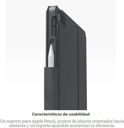 Vista 8 de ZAGG Pro Keys - Funda desmontable y teclado inalámbrico para Apple iPad de 10.2 pulgadas (Gen 9, 8, 7) - Emparejamiento Bluetooth, teclas