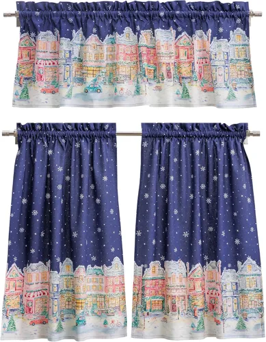 Vista 43 de Maison d' Hermine Juego de cortinas de cocina para ventanas, juego de cortinas de cocina 100% algodón, cenefas para el hogar [2 niveles