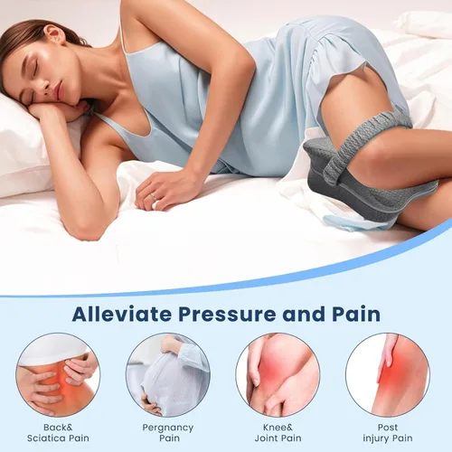 Vista 6 de Almohada de rodilla para dormir de lado, almohada larga de pierna de rodilla de 13.8 pulgadas para dormir de lado, almohada de espuma viscoelástica