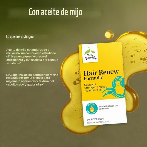 Vista 3 de Terry Naturally Fórmula de renovación del cabello - Crecimiento saludable del cabello - 60
