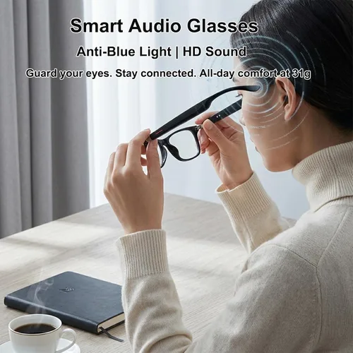 Vista 2 de Lentes inteligentes con Bluetooth para hombres y mujeres, bloqueo de luz azul Open-Ear Speaker Bluetooth Audio Glasses for Work & Driving