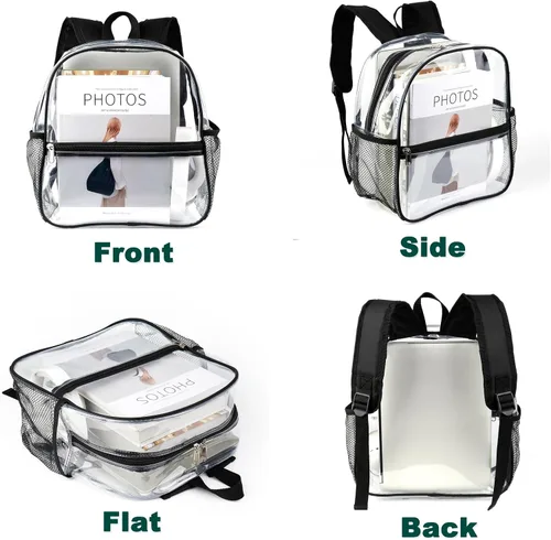 Vista 6 de Keepcross Mochila transparente de 12 x 6 x 12 pulgadas para eventos de estadio, bolsa transparente para estadios, eventos deportivos, festivales