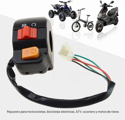 Vista 6 de GOOFIT Botón universal de interruptor de faro delantero de montaje en manillar derecho de 7/8 pulgadas con interruptor de encendido de repuesto