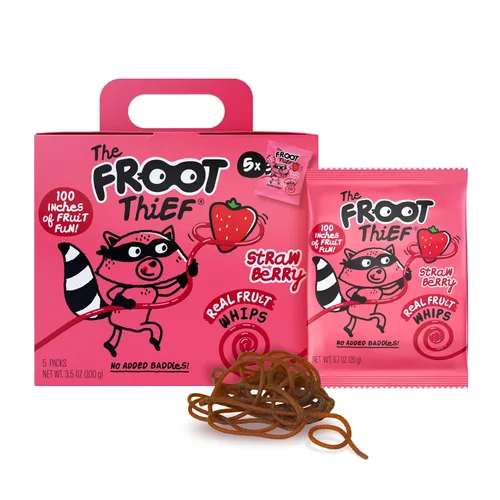 Vista 12 de THE FROOT Thief Golosinas de fruta real, sin frutos secos, perfectas para almuerzos escolares, bolsas individuales para niños, manzana, paquete de 5