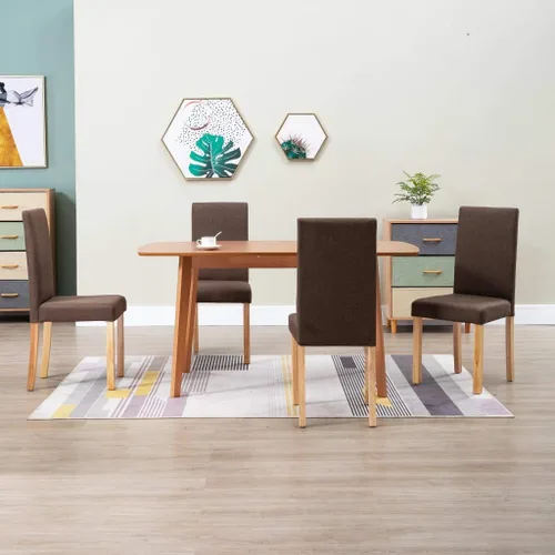 Vista 22 de Set of 2 Black Fabric Dining Chairs with Rubber Wood Frame, Traditional Design Comfortable Sturdy for Kitchen Dining Room Furniture