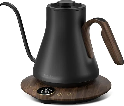 Vista 9 de INTASTING - Hervidor eléctrico de cuello de cisne con control de temperatura de ±1℉ para café y té de infusión, calentamiento rápido, acero
