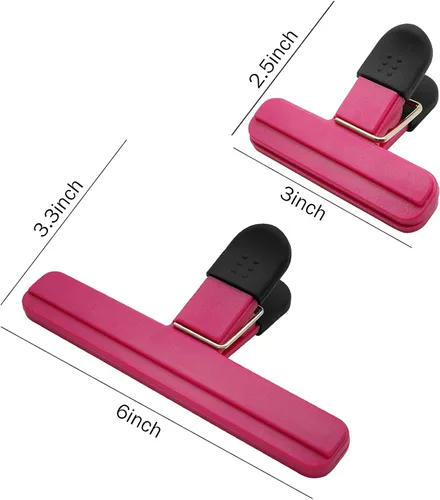 Vista 4 de Clips para bolsas de chips, 9 unidades, herméticos, resistentes y resistentes clips de plástico para almacenamiento de alimentos, abrazaderas