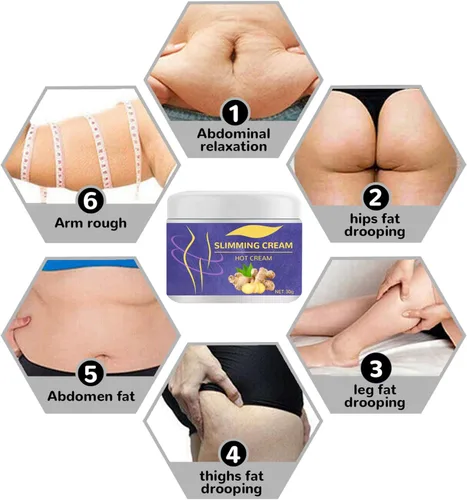 Vista 3 de Crema adelgazante de jengibre, gel reafirmante y quema grasa para ombligo, brazo, pierna, pérdida de peso, reafirmante de piel, masaje hidratante
