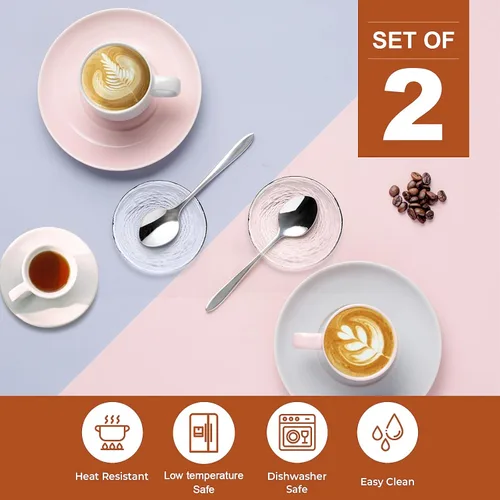 Vista 6 de Juego de 2 cucharas de café de cristal, soporte para cuchara de café redondo transparente para decoración de estación de café, estufa, encimera