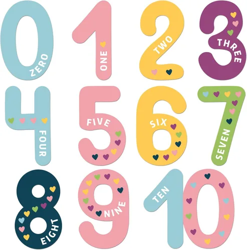 Vista 9 de Qyeahkj Tablón de anuncios de números gigantes, pósteres educativos de matemáticas para niños pequeños, maestros imprescindibles para el aula Negro