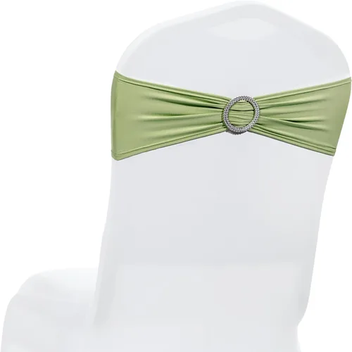 Vista 25 de MDS® Paquete de 10 bandas de elastano para silla con hebilla deslizante para decoración de bodas y eventos, bandas elásticas reutilizables