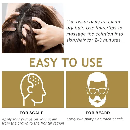 Vista 8 de Minoxidil para hombres y mujeres, suero de crecimiento del cabello mejorado al 5%, tratamiento de crecimiento del cabello para adelgazamiento