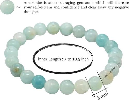 Vista 39 de Amazing Gemstone Crystal Bracelet for Women Men's Gifts - Protection Healing Crystal Bracelet - 8mm Gemstone Beaded Stretchable Bracelet Pulseras