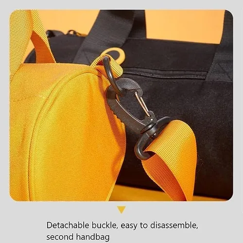Vista 4 de Bolsa de gimnasio para mujer, bolsa de viaje impermeable con compartimentos para ropa húmeda y correa ajustable, pequeña bolsa de lona