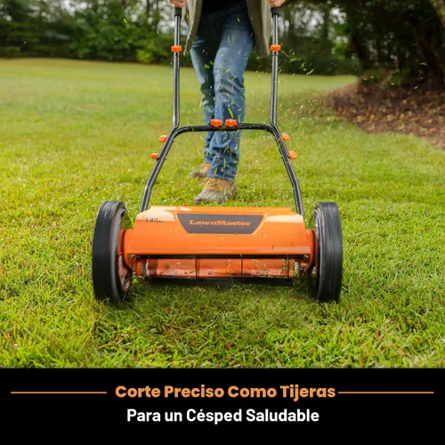 Vista 2 de LawnMaster LMRM1401 - Cortacésped con carrete de empuje (14 pulgadas, 5 cuchillas)