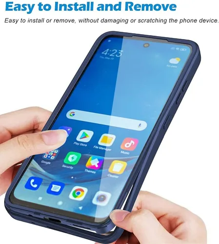 Vista 4 de Funda compatible con Xiaomi Poco X3 NFC, compatible con Xiaomi Poco X3 Pro/Poco X3 Case Protector de pantalla incorporado 2 en 1 Funda para teléfono
