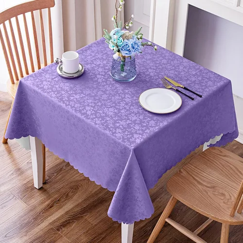 Vista 40 de Smiry Mantel cuadrado, mantel de vinilo resistente al agua, lavable, para cocina y comedor (azul bebé, 54 x 54 pulgadas)