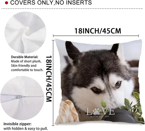 Vista 3 de Custom Pillow Case Printed with a Single Photo and Custom Text Creating a Stylish Decorative Cushion Suitable for Home use While Bringing Meaningful