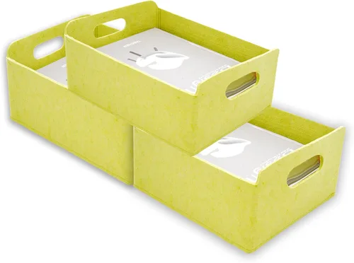 Vista 27 de Welaxy Cestas de almacenamiento plegables de fieltro, cubos de almacenamiento para estantes, caja de fieltro para niños, juguetes, revistas, libros