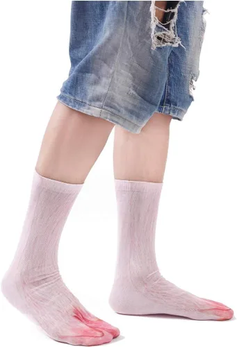 Vista 5 de xywlwoer Calcetines de pata de animal loco calcetines de pierna de pollo novedosos calcetines de animales 3D divertidos regalos de broma