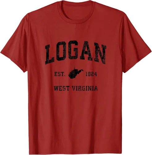 Vista 17 de Logan West Virginia WV - Camiseta deportiva clásica negra, Gris