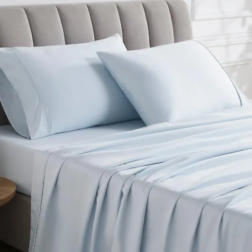 Vista 17 de Linen Closet Juego de sábanas de 1000 hilos de algodón egipcio de 4 piezas, 100% satén de algodón, ropa de cama de lujo con bolsillo profundo de 18