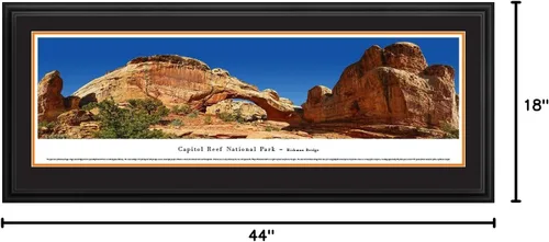 Vista 7 de Blakeway Worldwide Panoramas Capitol Reef Hickman Bridge-Blakeway Panoramas Parque Nacional Pósteres de lujo con doble alfombrilla