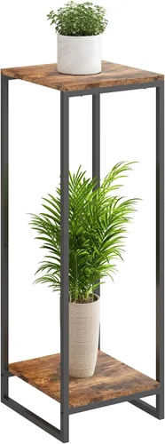Vista 12 de Soporte para plantas de 34 pulgadas de alto para interiores, estante moderno de 2 niveles, organizador de macetas de esquina para sala de estar