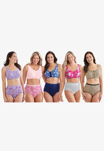 Vista 4 de Comfort Choice Sujetador sin aros de algodón con cierre frontal para mujer