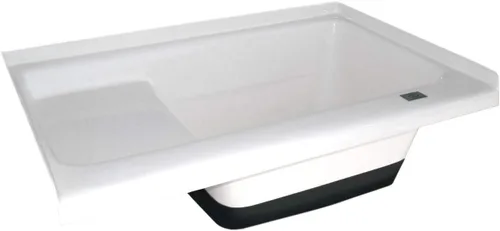 Vista 2 de ICON 00475 Tina de Baño con Asiento y Paso TU500RH - Drenaje a Mano Derecha, Blanco Colonial