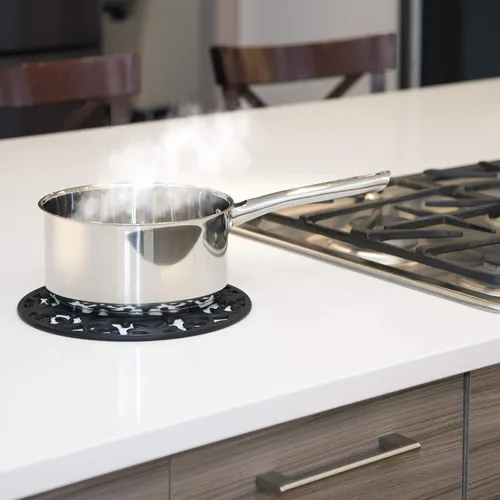 Vista 3 de GASARE, salvamanteles de silicona extra grandes, gruesos, de 10 pulgadas para platos calientes, ollas y sartenes, almohadillas calientes para Negro