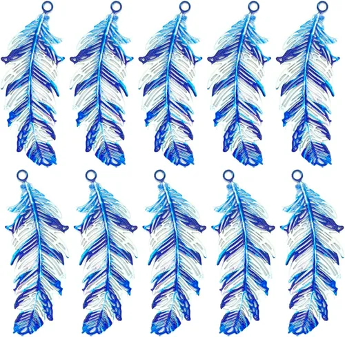 Vista 10 de Dijes de plumas de filigrana multicolor colgante de pluma pintado de color hueco para pendientes de bricolaje collares accesorios para fabricación