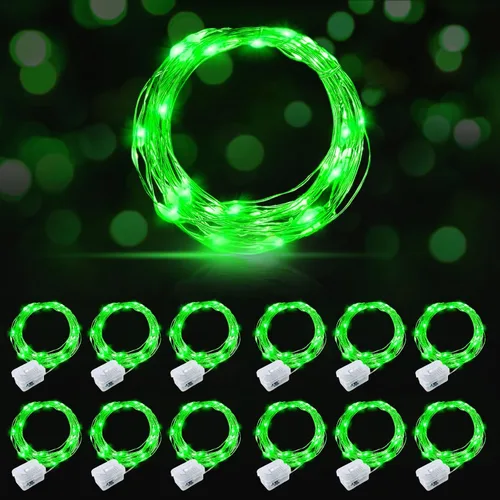 Vista 50 de AIKEI Paquete de 12 luces LED de hadas que funcionan con pilas, guirnaldas de luces impermeables de 7 pies, 20 luces LED de luciérnagas estrelladas