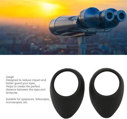 Vista 7 de Copas binoculares, 2 copas oculares de goma protector de cubierta de ocular de 1.063 in de diámetro interior plegable de goma binocular protectores