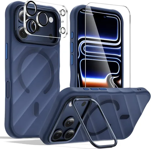 Vista 13 de Tigowos Funda magnética para iPhone 15, resistente a las caídas, sensación de piel mate, a prueba de golpes, ajuste delgado para iPhone 15, negro