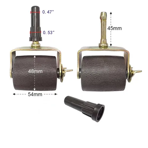 Vista 2 de Ruedas resistentes para marco de cama, rodillos para marco de cama, funda de enchufe con bloqueo, juego de 4 (4, dorado)