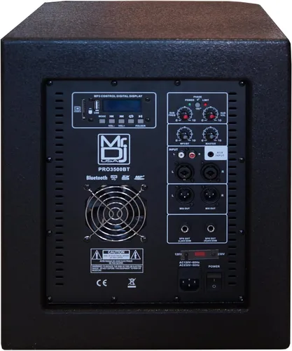 Vista 4 de Mr. Dj USA PRO3500BT 12" 3500W Pro Subwoofer amplificado con alimentación activa Bluetooth USB PA DJ Sub