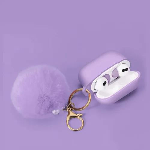 Vista 2 de Cypher.V Funda protectora para Airpods Pro con funda de silicona y puntas suaves para las orejas, unisex, color morado lavanda Púrpura lavanda