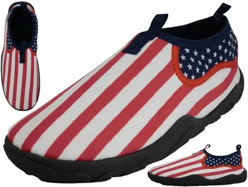Vista 2 de G4U-EA E1A172M Zapatos acuáticos para hombre Aqua Calcetines bandera americana EE.UU. Atlético Slip en deporte piscina playa surf yoga danza