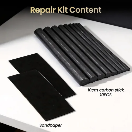 Vista 2 de FishTrip Kit de reparación de caña de pescar completo con epoxi, kit de construcción de palos de fibra de carbono de 10 piezas, pegamento AB, hilo
