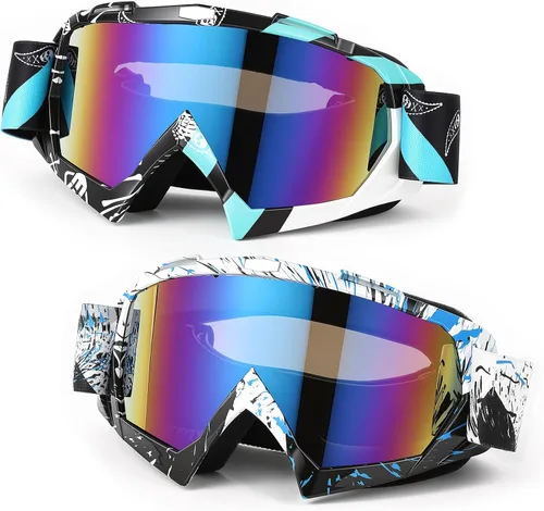 Vista 8 de Tallew 4 pares de gafas de motocross para motocicleta, motocross, carreras, ATV, para hombres y mujeres, deportes de potencia y esquí