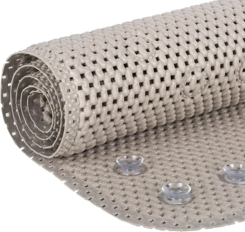 Vista 2 de Duck Brand Softex Bath Mat for Tubs, Machine Washable, 17 x 36 Inches, Taupe, Skid Resistant (442097) (Pack of 4)