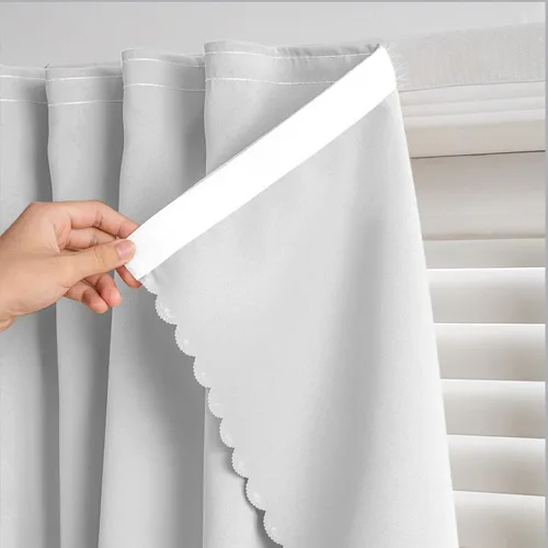 Vista 29 de Cortinas autoadhesivas, sin taladrar, sin varilla, cortinas opacas fáciles de instalar para persianas de ventana, dormitorio