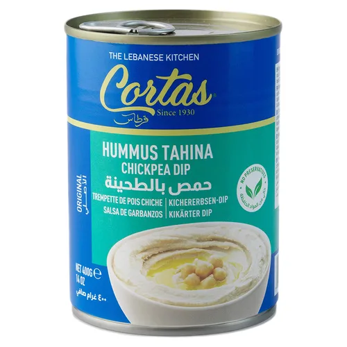 Vista 2 de Cortas - Dip de garbanzos Hummus Tahini (paquete de 6), listo para servir, 14oz X 6