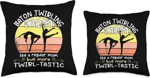 Vista 3 de Baton Twirling mom - gymnasts baton twirler Throw Pillow